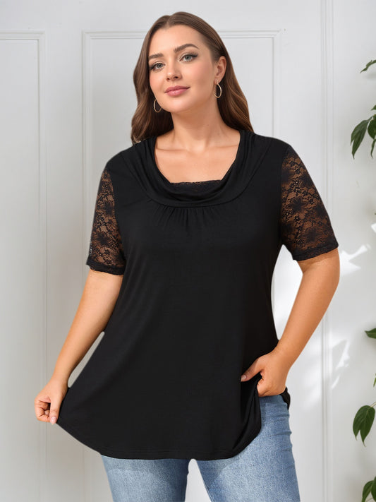 Lapa Plus Women's Casual Lace Black Top