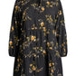 Lapa Plus Women's Elegant Printed Black Dress