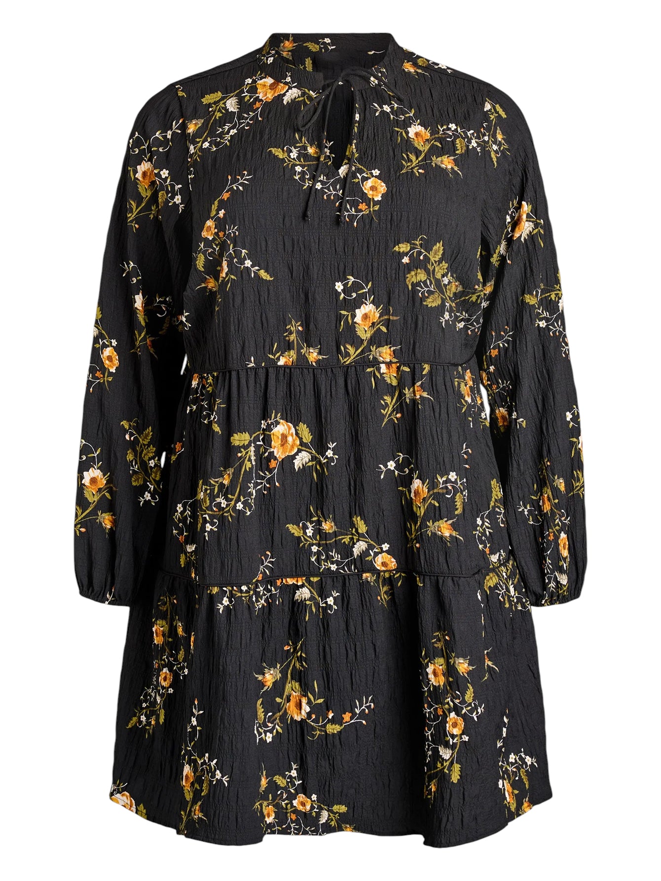 Lapa Plus Women's Elegant Printed Black Dress