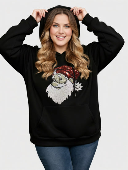 Lapa Plus Women's Custom Christmas Pattern Hooded Sweatshirt