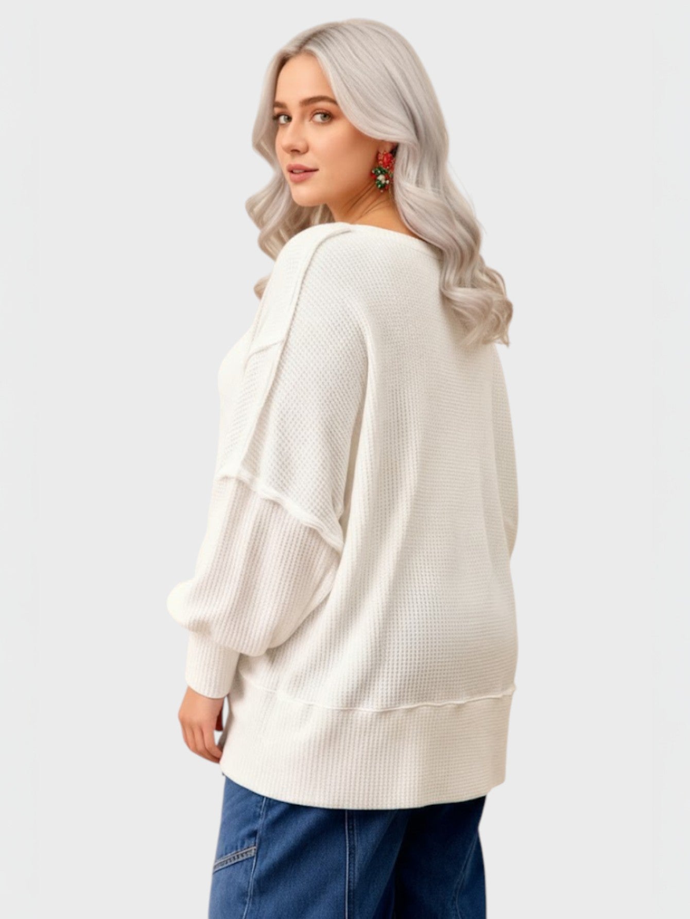 Lapa Plus Women's Christmas Red Floral-print Top