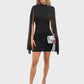 Lapa Plus Women's Chiffon Cape Party Dress