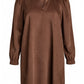 Lapa Plus Women's Corduroy V-Neck Solid Color Dress