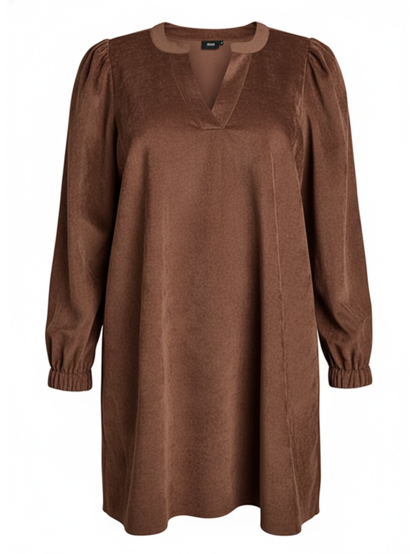 Lapa Plus Women's Corduroy V-Neck Solid Color Dress