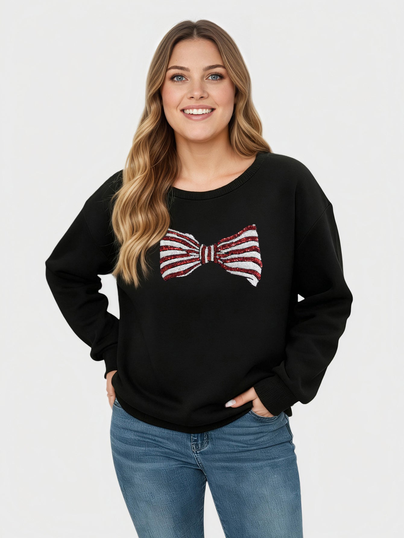 Lapa Plus Women's Custom Pattern Crew Neck Christmas Sweatshirt