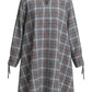 Lapa Plus Women's Checked Dress with Bow-Tie Sleeves
