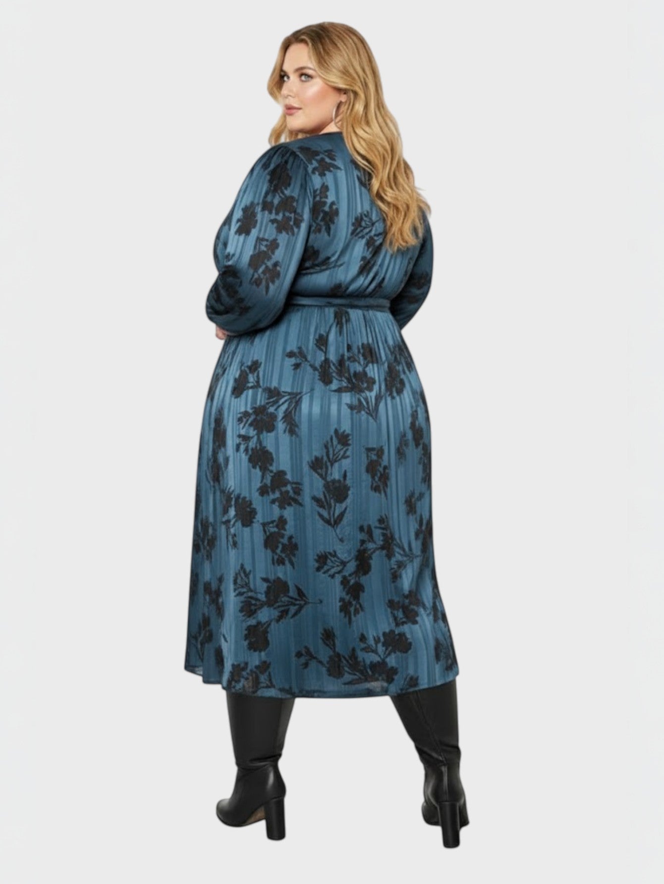 Lapa Plus Women's Holiday Party Floral Wrap Dress