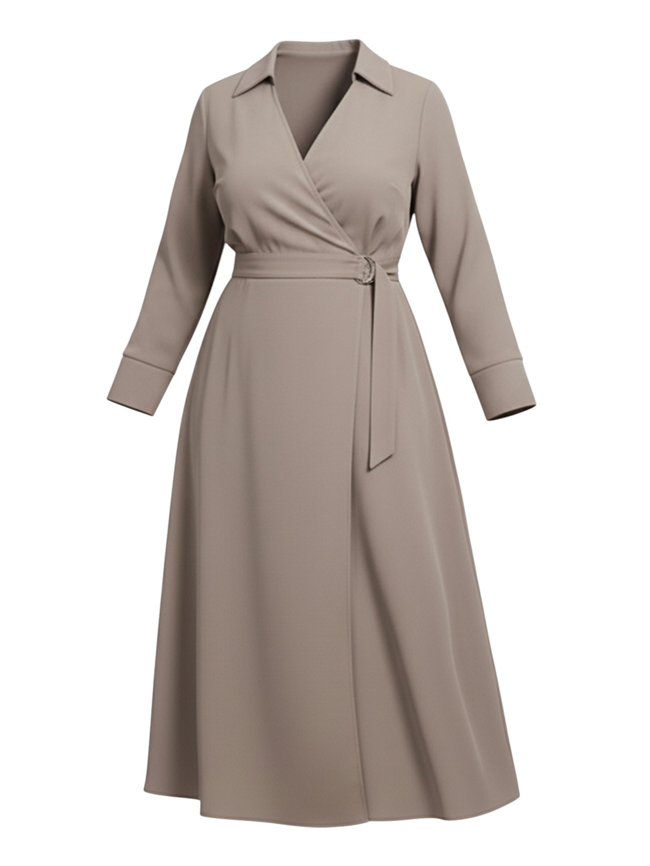 Lapa Plus Women's V-Neck Tie-Waist A-Line Dress