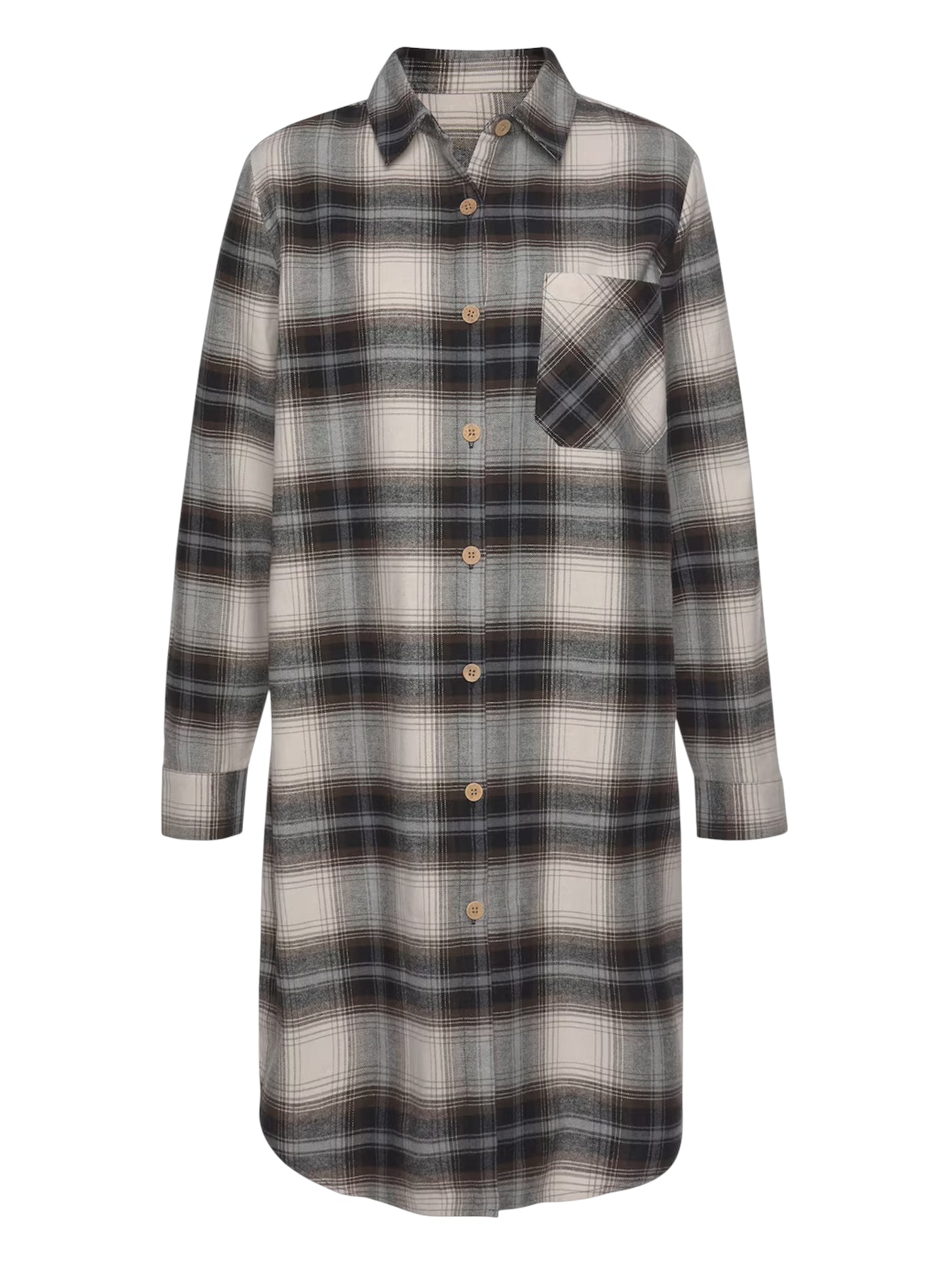 Lapa Plus Women's Black and White Plaid Dress with Pockets (No Belt Included)