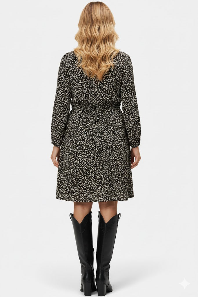 Lapa Plus Women's Floral Print Tie-Waist Dress