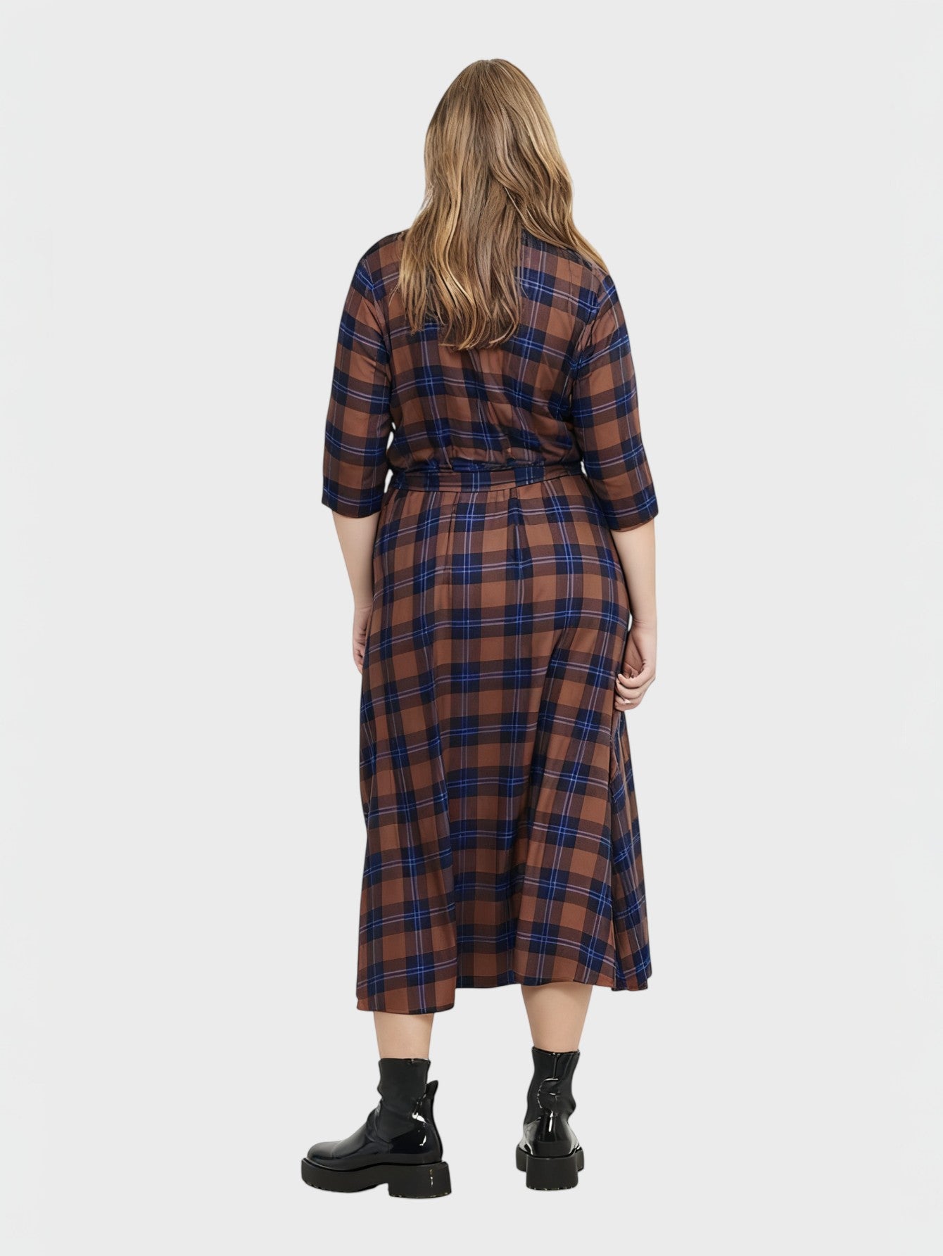 Lapa Plus Women's Casual Dress with Plaid Belt