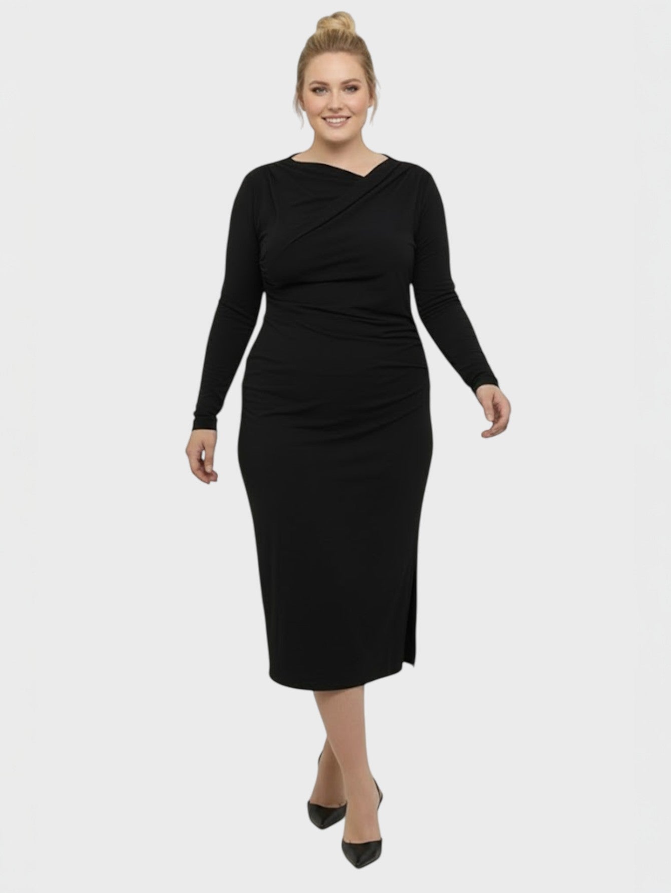 Lapa Plus Women's Elegant Elastic Slim-Fitting Dress