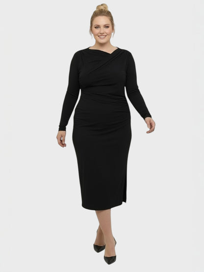 Lapa Plus Women's Elegant Elastic Slim-Fitting Dress
