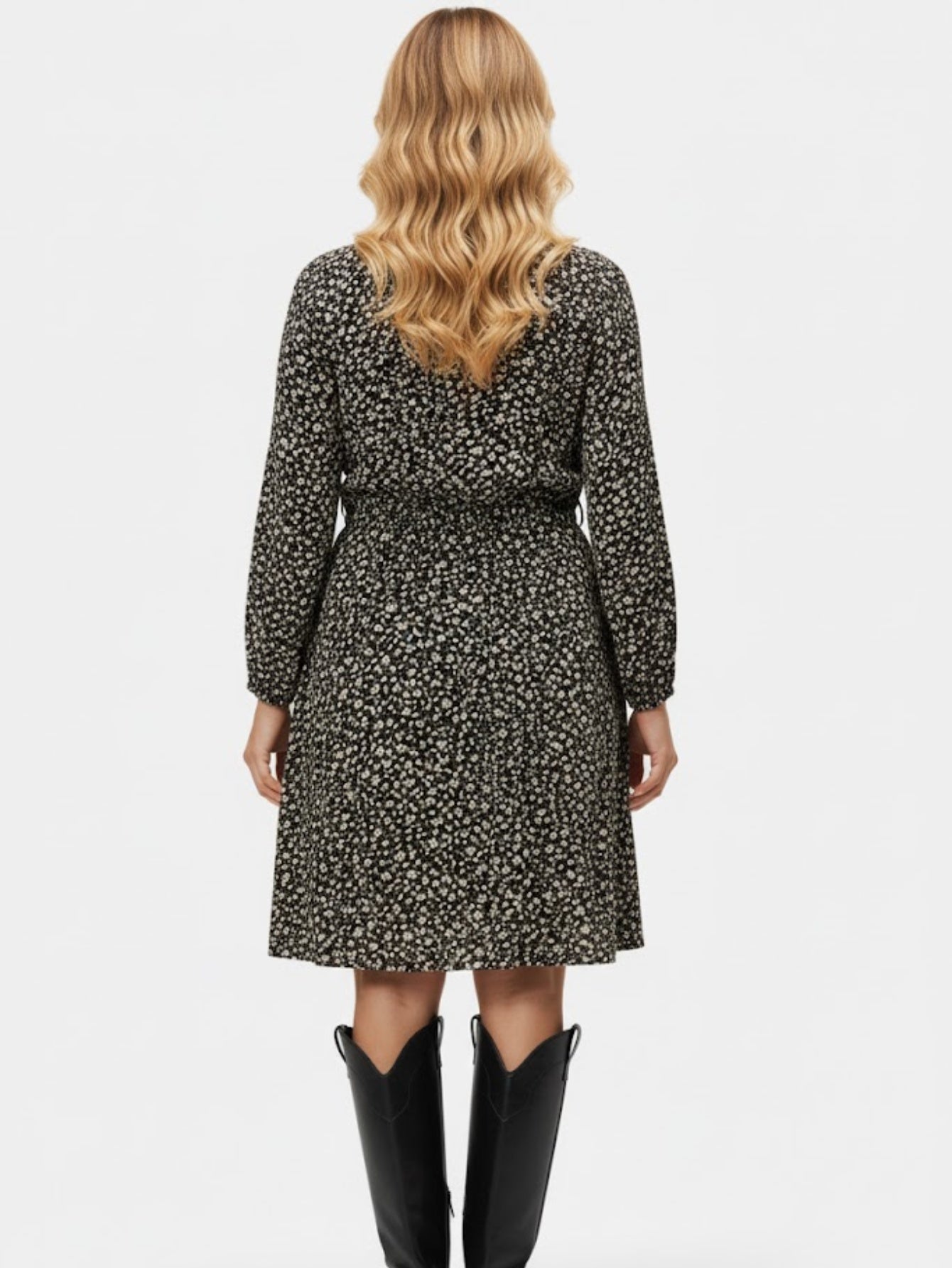 Lapa Plus Women's Floral Print Tie-Waist Dress