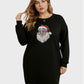 Lapa Plus Women's custom patterned round neck Christmas dress