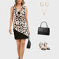 Lapa Plus Women's Lace Patchwork Leopard Print Dress