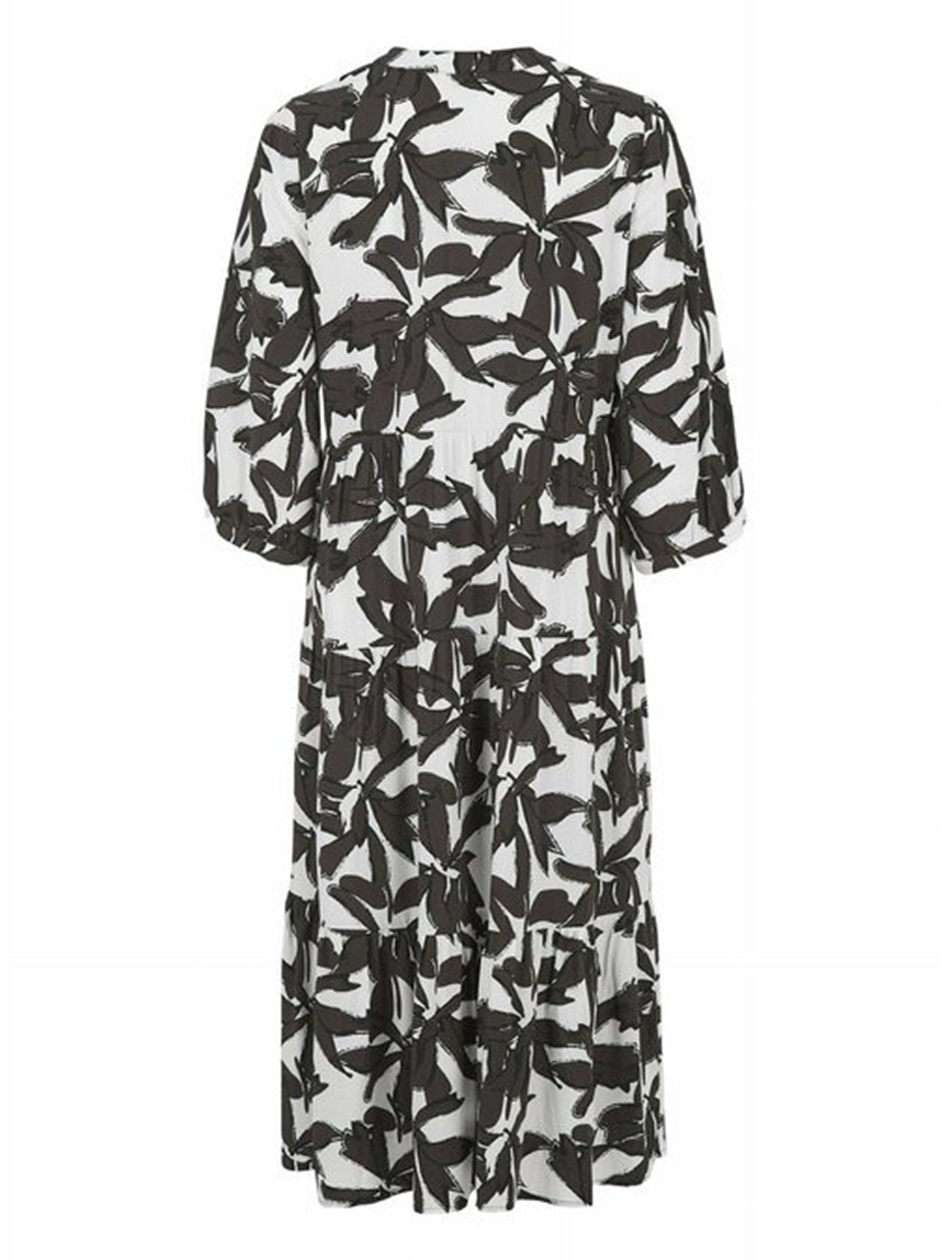 Lapa Plus Women's Elegant Large Floral Print Midi Dress