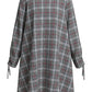 Lapa Plus Women's Checked Dress with Bow-Tie Sleeves