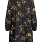 Lapa Plus Women's Elegant Printed Black Dress