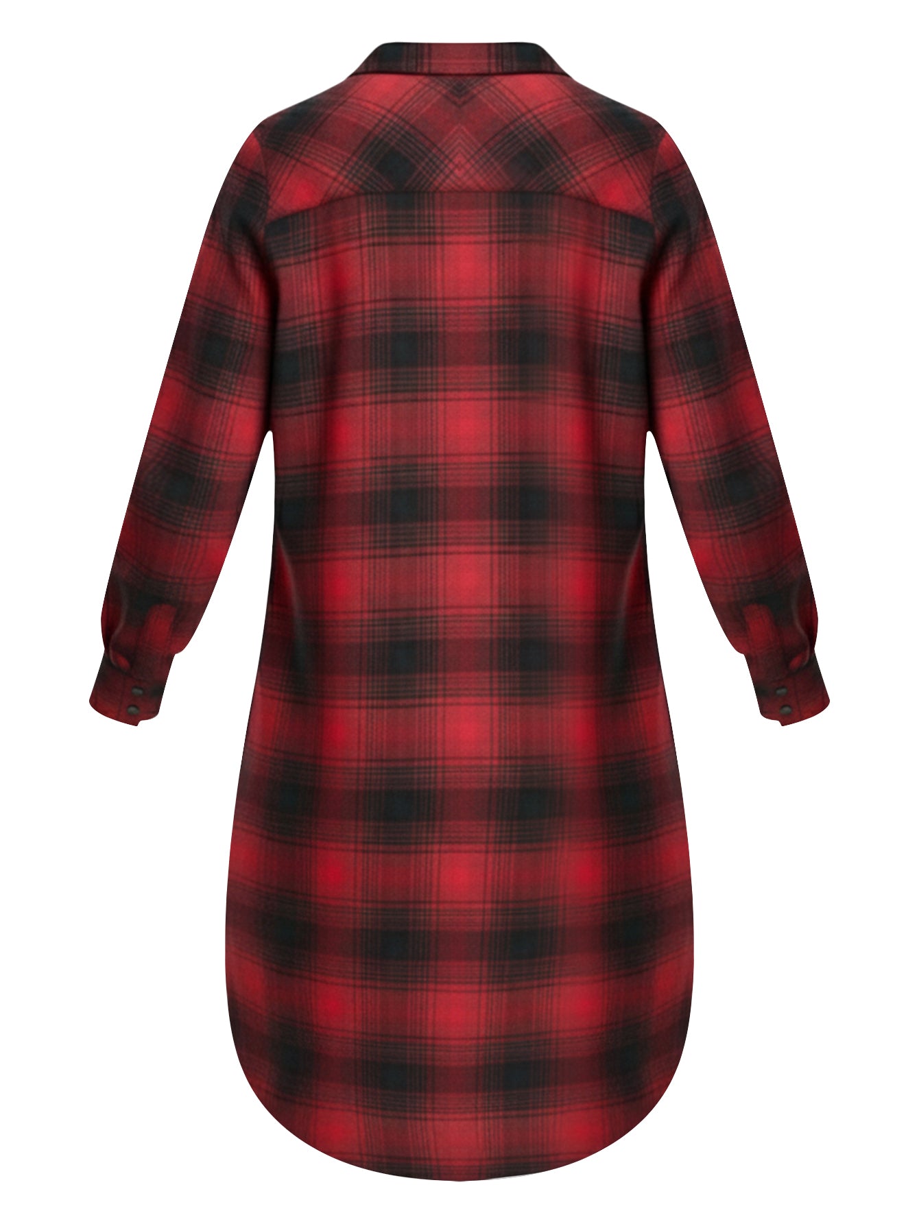 Lapa Plus Women's Elegant Plaid Collared  Dress
