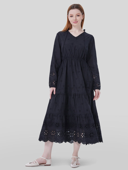 Lapa Plus Women's Jacquard Loose Pocket Dress