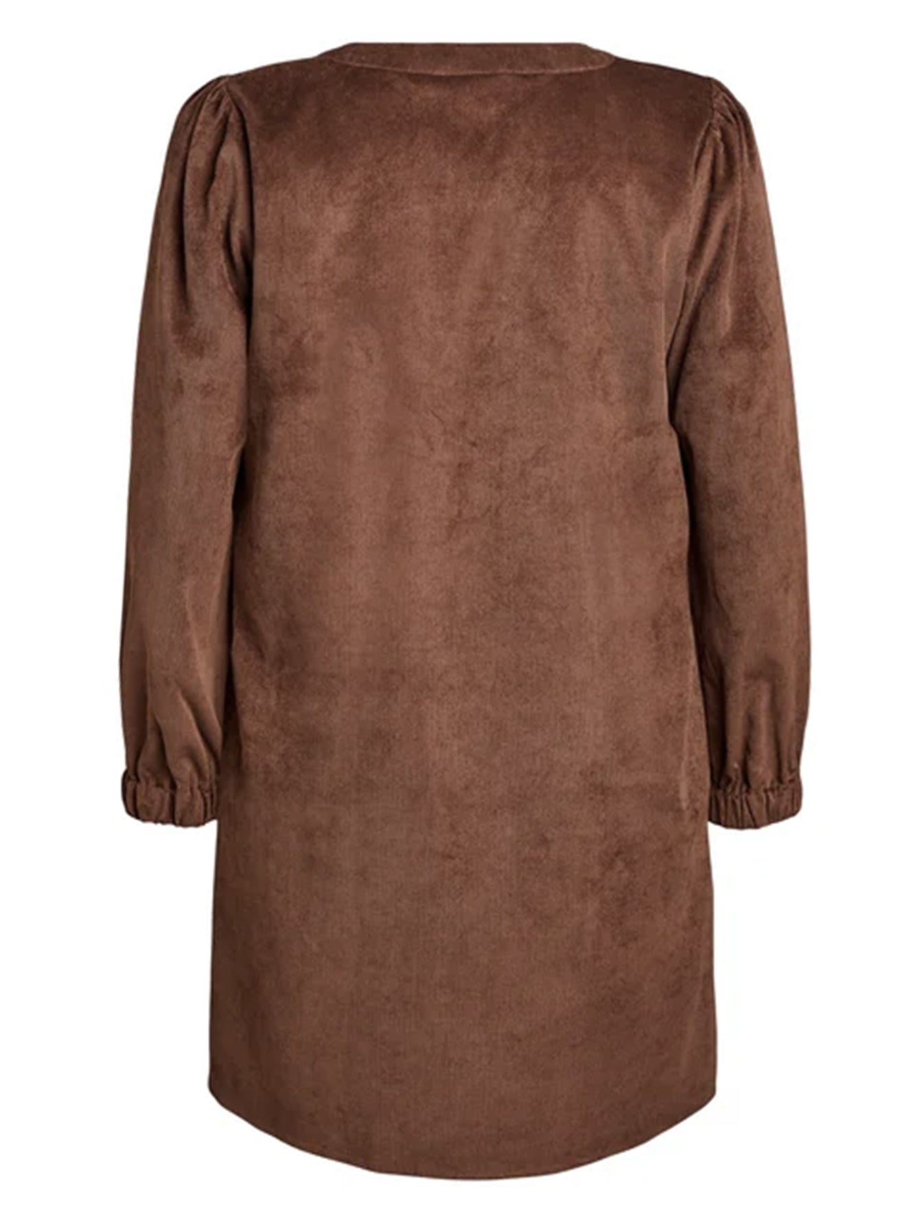 Lapa Plus Women's Corduroy V-Neck Solid Color Dress