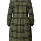 Lapa Plus Women's Green Checked Shirt Dress