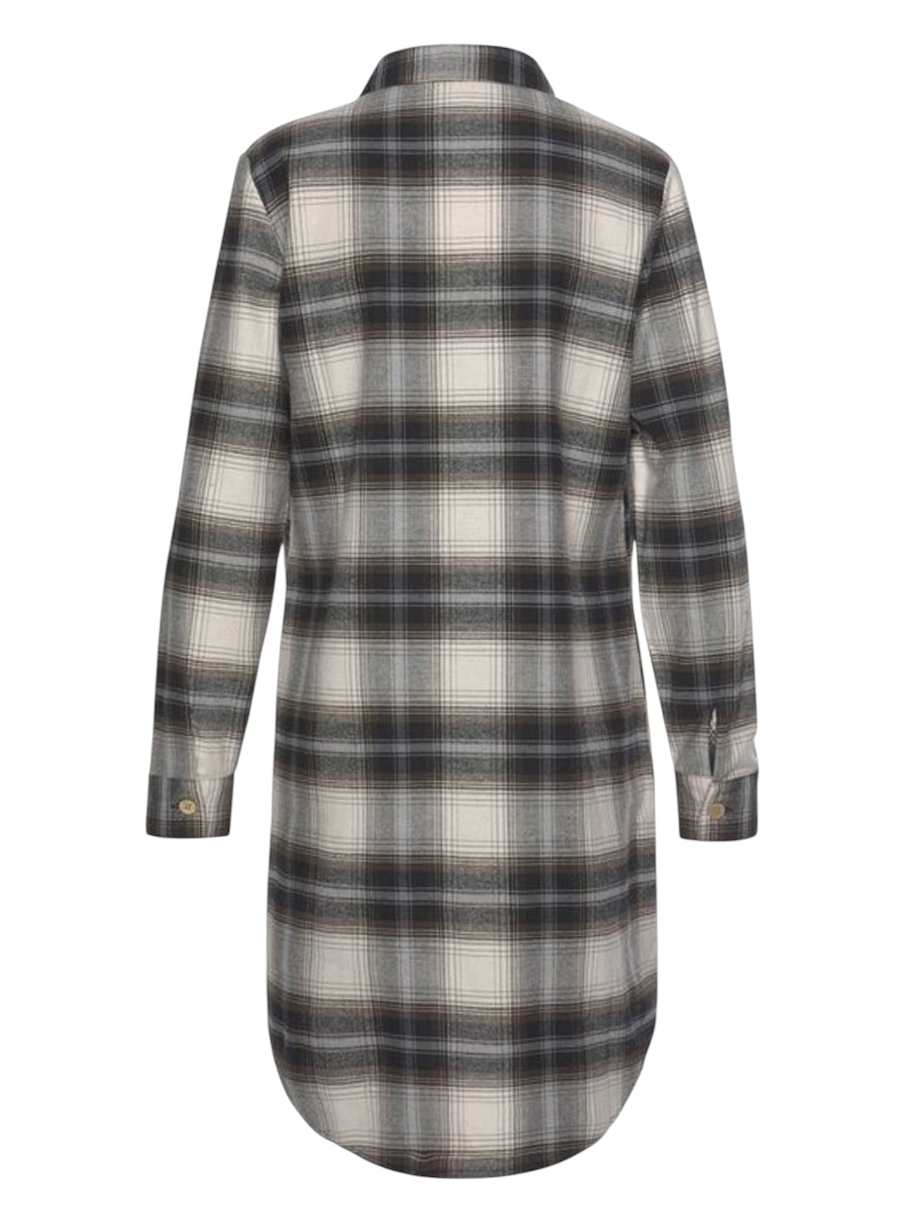Lapa Plus Women's Black and White Plaid Dress with Pockets (No Belt Included)
