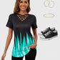 Lapa Plus Women's Short Sleeved Gradient Printed T-shirt