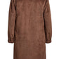 Lapa Plus Women's Corduroy V-Neck Solid Color Dress