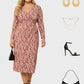 Lapa Plus Women's Elegant Wrap Midi Dress With Belt