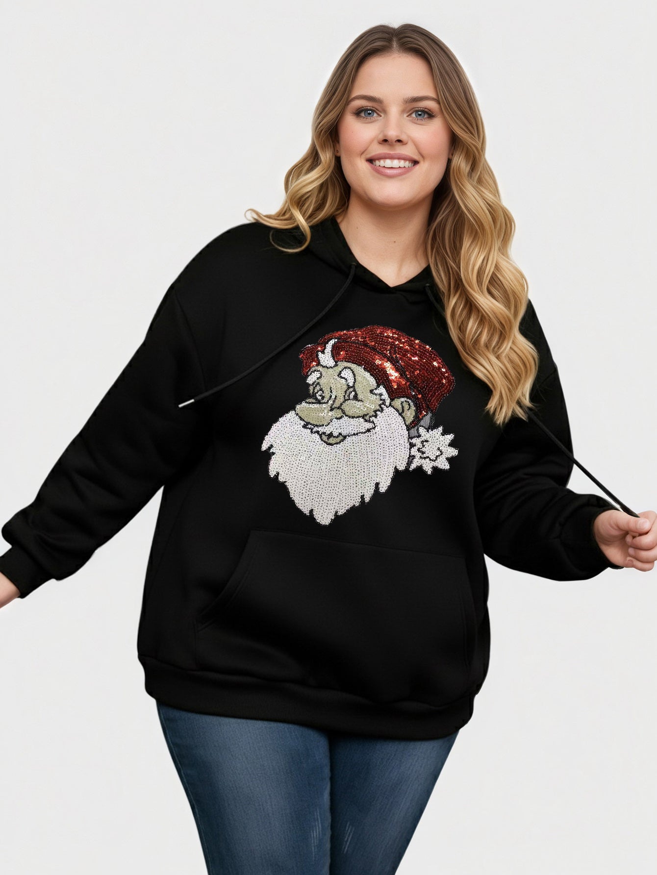 Lapa Plus Women's Custom Christmas Pattern Hooded Sweatshirt