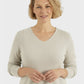 Lapa Plus Women's V-Neck Solid Color Knit Dress