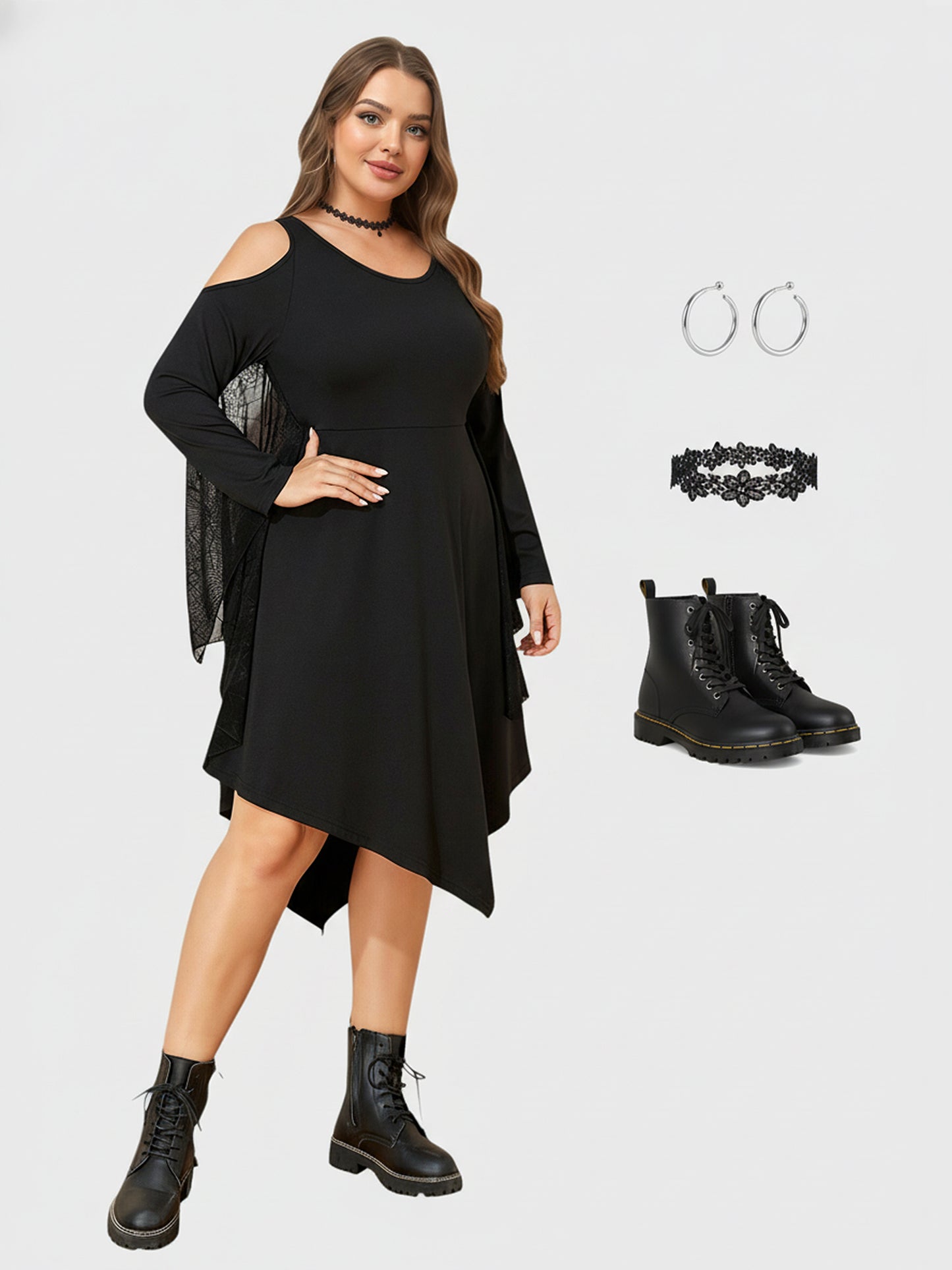 Lapa Plus Women's Halloween Gothic Y2K Dress