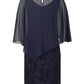 Lapa Plus Women's Dress with Shawl and Lace Hem