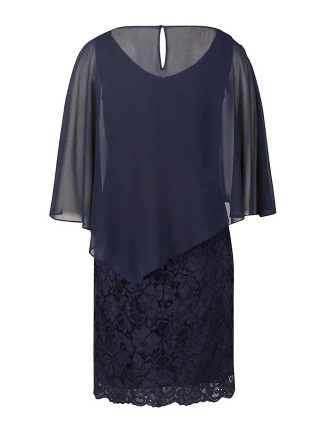 Lapa Plus Women's Dress with Shawl and Lace Hem