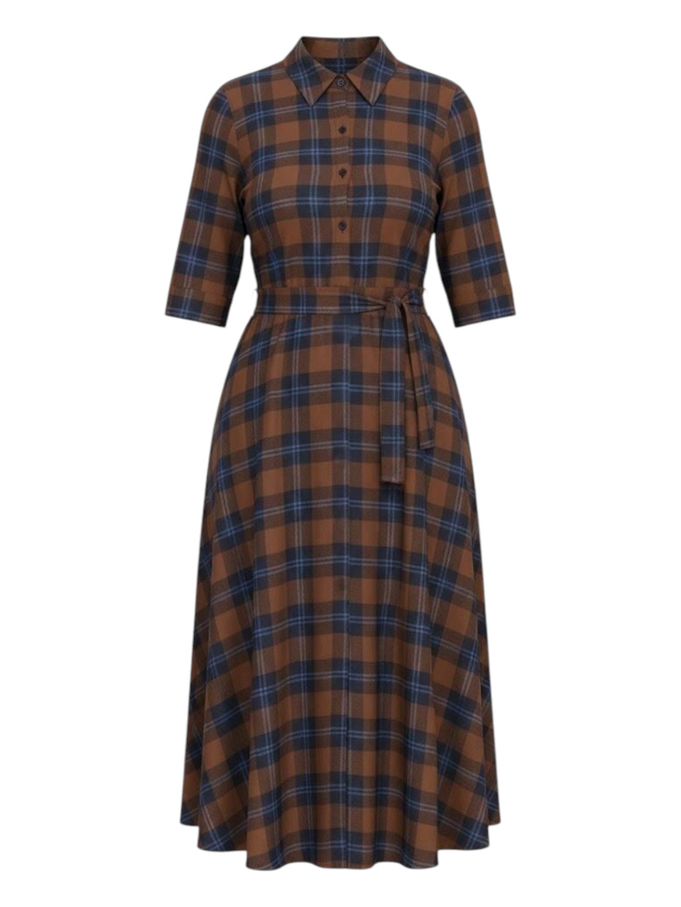 Lapa Plus Women's Casual Dress with Plaid Belt