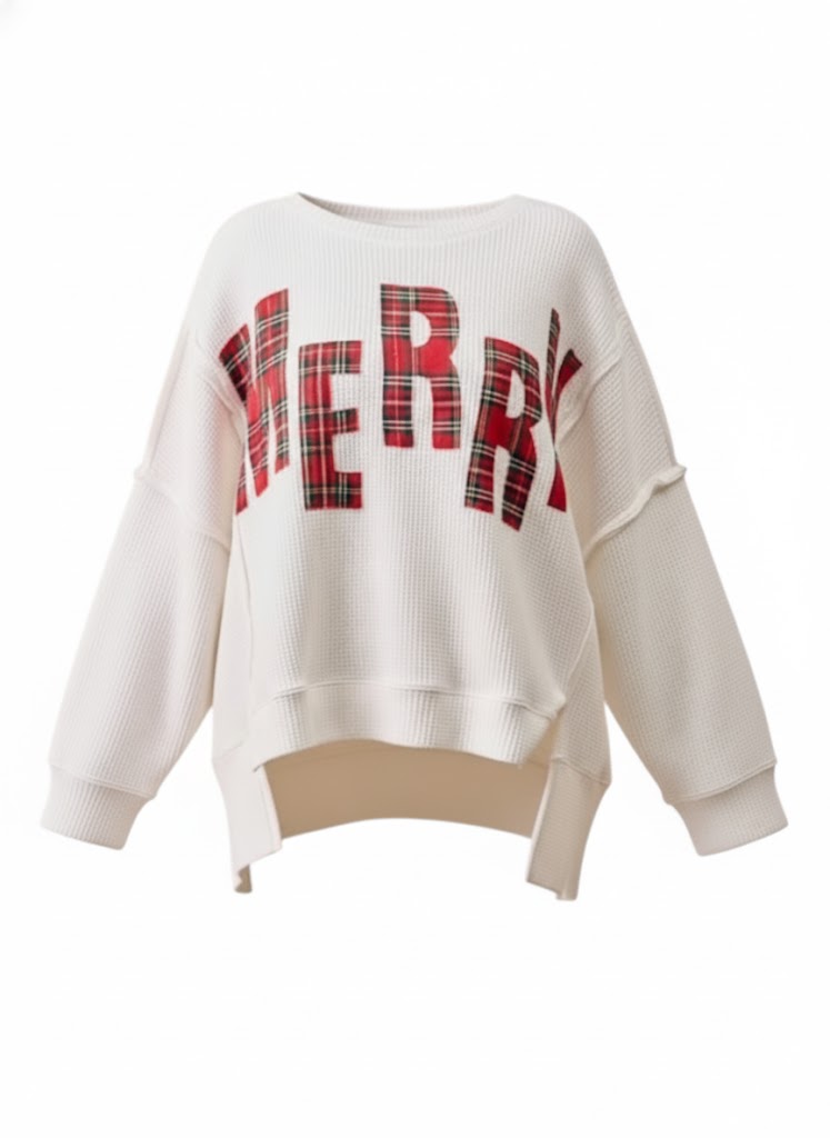 Lapa Plus Women's Christmas Red Floral-print Top