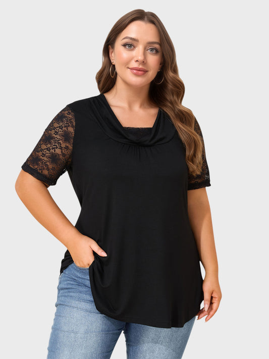 Lapa Plus Women's Casual Lace Black Top