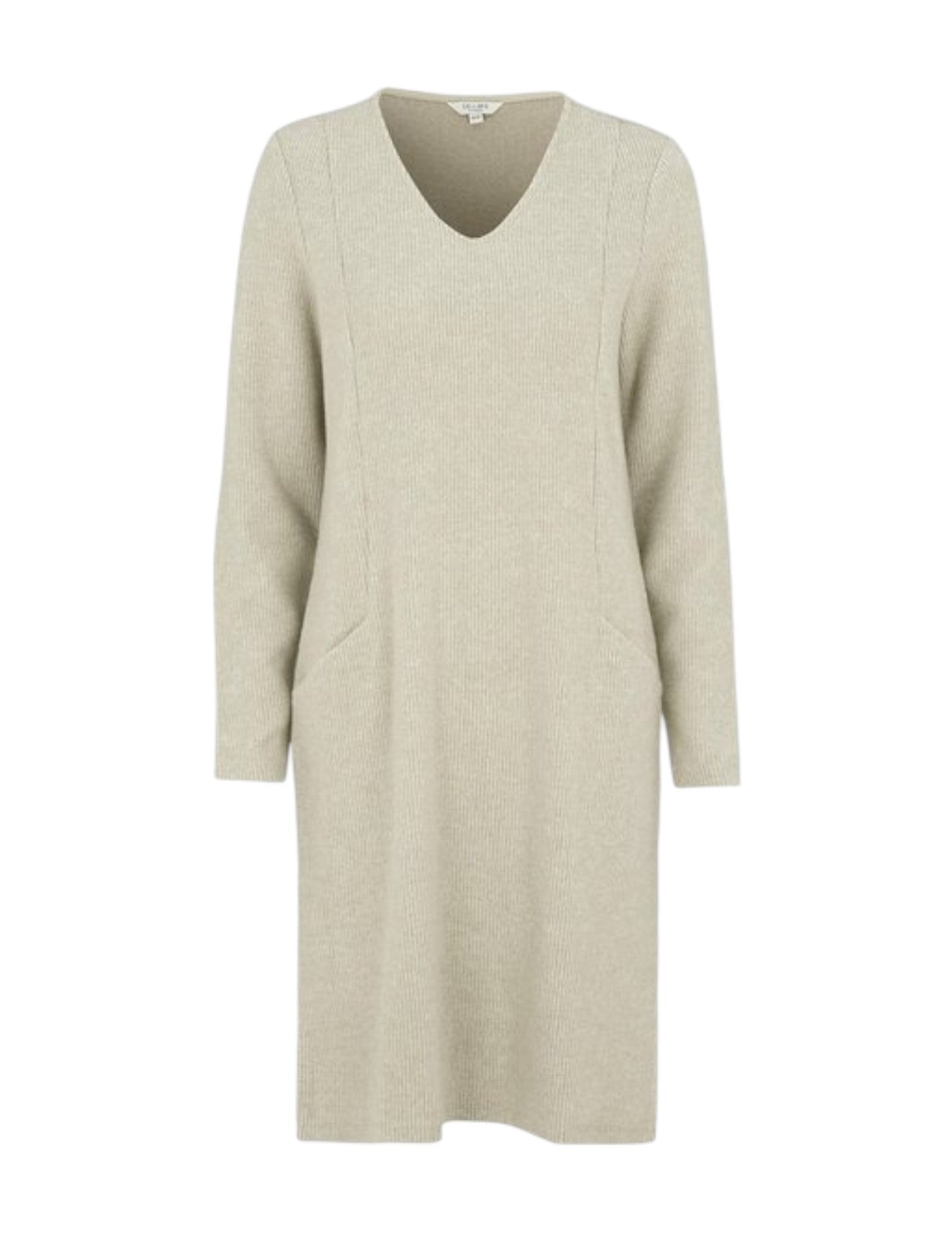 Lapa Plus Women's V-Neck Solid Color Knit Dress