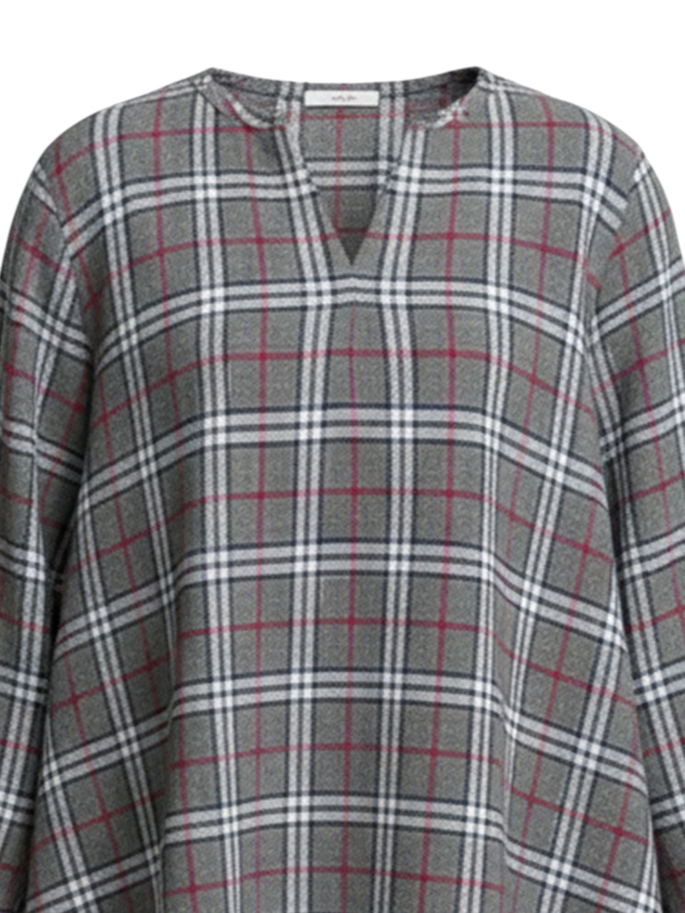 Lapa Plus Women's Checked Dress with Bow-Tie Sleeves