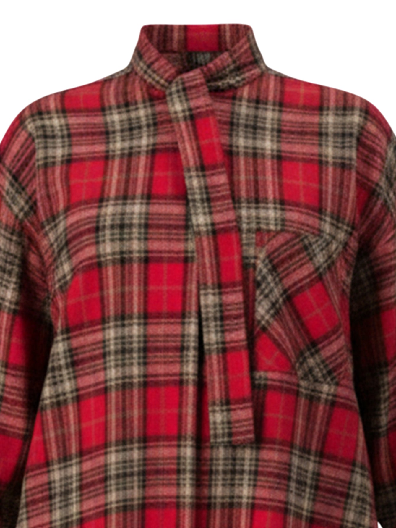 Lapa Plus Women's Plaid Dress with Neck Tie