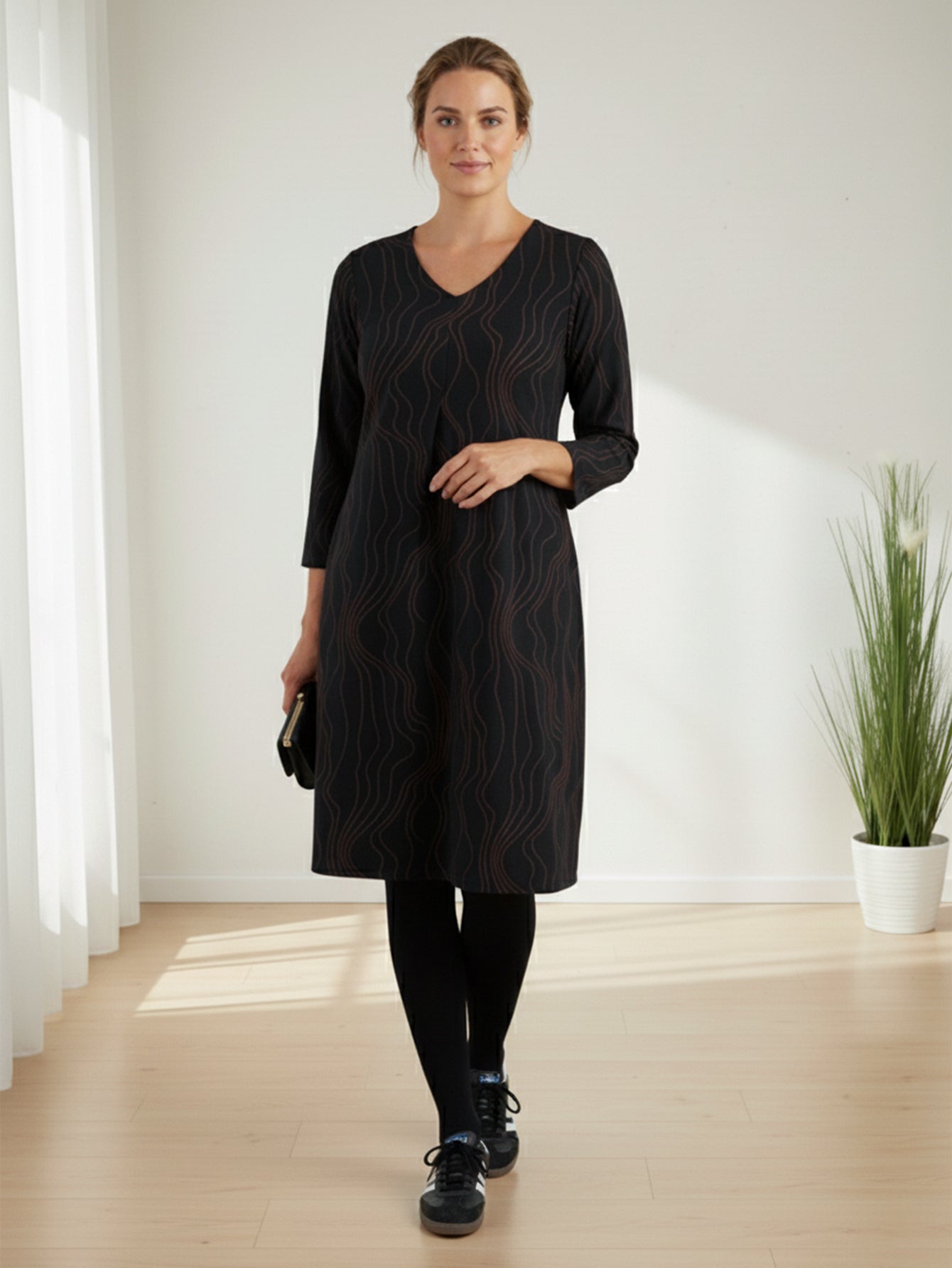 Lapa Plus  Women's Stylish Vertical Striped Dress