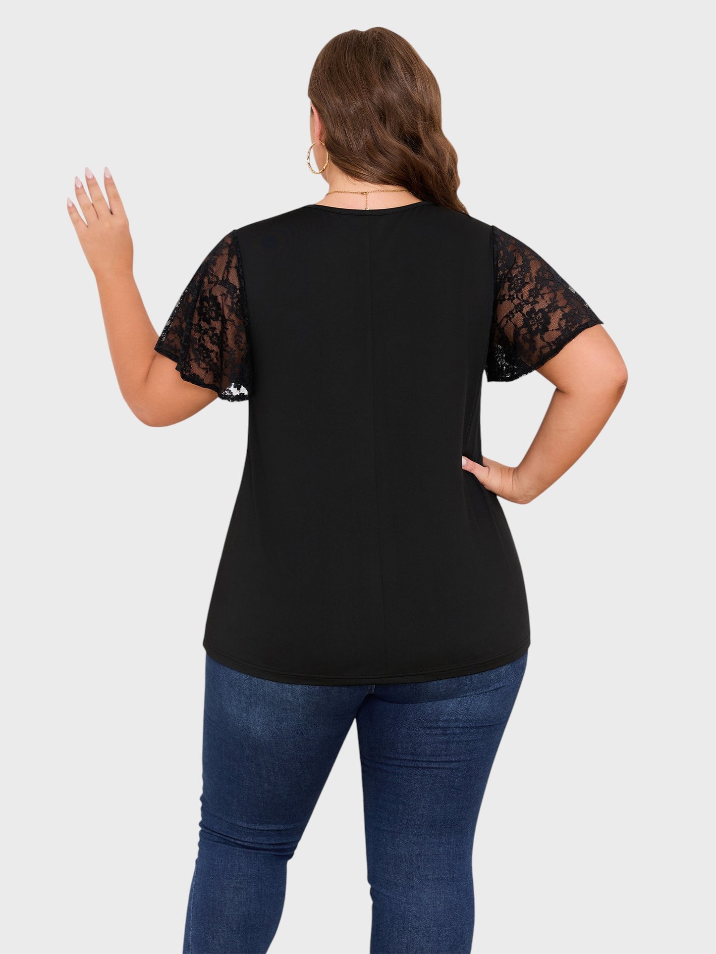 Lapa Plus Women's Casual Bow tie-up Ruffle Top