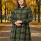Lapa Plus Women's Green Checked Shirt Dress