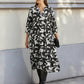 Lapa Plus Women's Elegant Large Floral Print Midi Dress