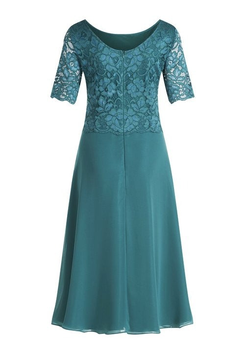 Lapa Plus Women's Lace-Trimmed Dress with Back Zip