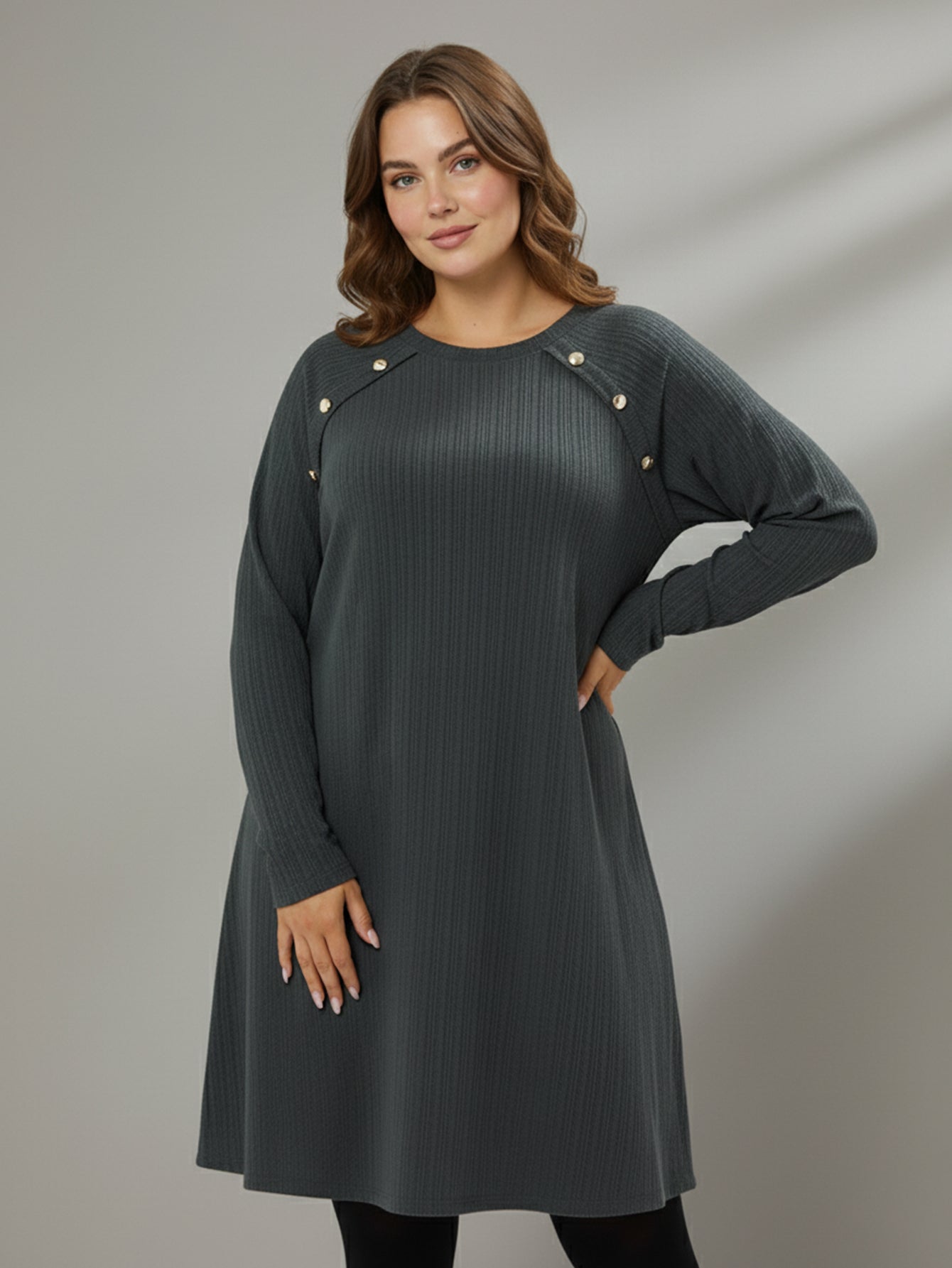 Lapa Plus Women's Textured Knit Midi Dress