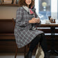 Lapa Plus Women's Checked Dress with Bow-Tie Sleeves