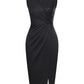 Lapa Plus Women's Sparkling Patchwork Slit Dress